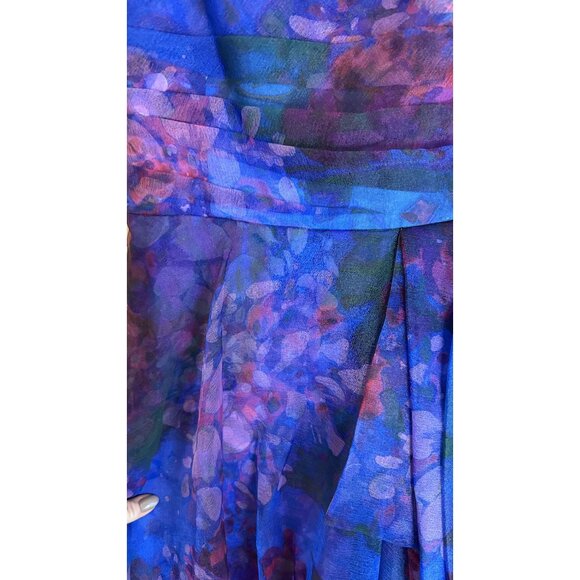 NWT Theia Dorian Strapless Floral Print Organza Gown Size 10 $945 [jb] - Picture 14 of 15